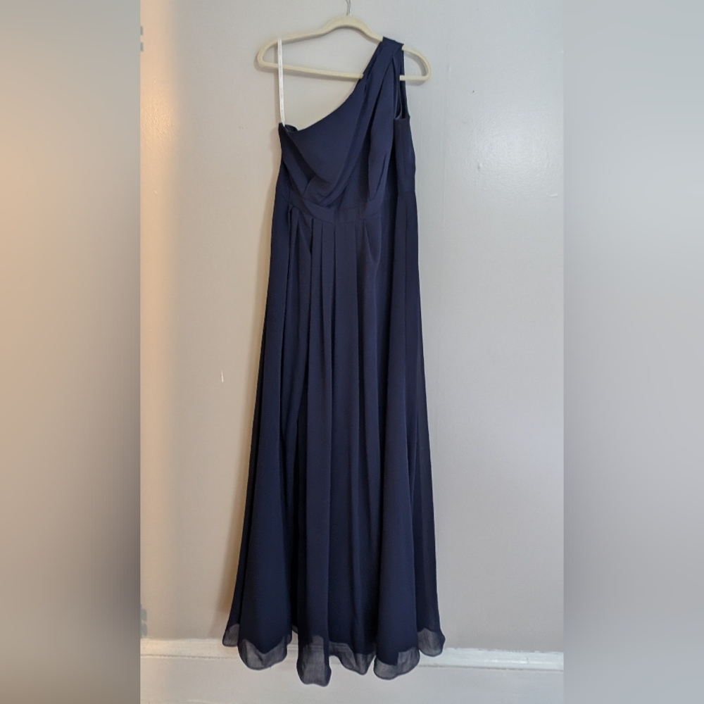 David's Bridal Navy Bridesmaid Dress